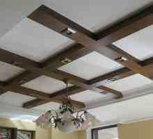 Дървени греди декоративен таван в интериора