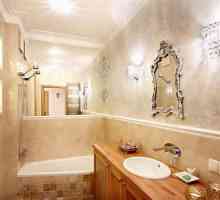 Декоративна мазилка в банята, характерни за стените с шаблони