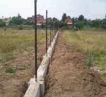Основата за тухлена ограда колонна лента и лента база