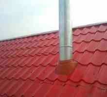 Инструкцията за завършване на комина през покрив от метална плочка
