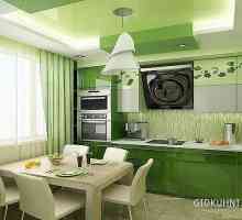 Кухненски интериор в зелени цветове