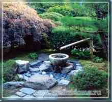 Изкуствен извор с tsukubai в японски стил за декориране на вила и градина
