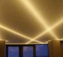 Stretch таван с LED осветление интериорен дизайн и инструкции за инсталиране с снимка