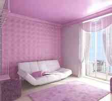 Сравняване на цветовете на завесите с тапета с розови цветни идеи за снимки