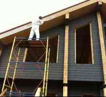 Боядисване на дървена къща извън подготовката на основата, нанасяне на боя, цена