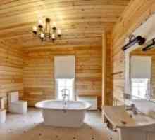 Подът в банята в дървената къща се отличава с подреждането и хидроизолацията на повърхността
