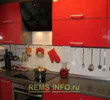 Ремонт на кухня в панелната къща - снимка на кухня с червен цвят