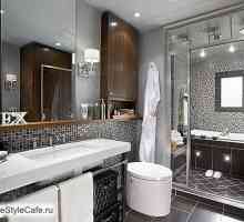 Сива баня, в сиви, сиви тонове, дизайн, интериор, плочки, вана, снимка