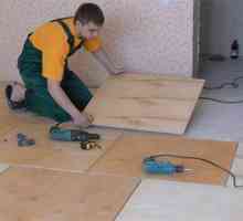 Шперплат, полагане върху бетонно закрепване на пода, изравняване