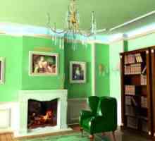 Зелен таван на тавана, излъскан и сатен във вътрешността на кухнята, баня, коридор, зала, спалня,…