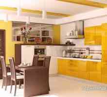 Жълт цвят във вътрешността на кухнята