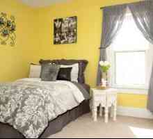 Жълт цвят във вътрешността на спалнята