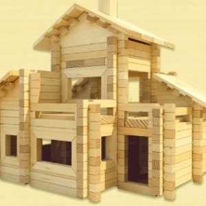 Дървена конструкторска къща на трупи за деца Описание и къде да купите