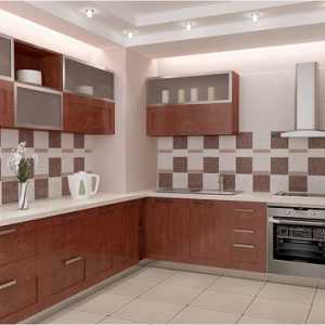 Дизайн плочки в кухнята на стената и на пода снимка опции