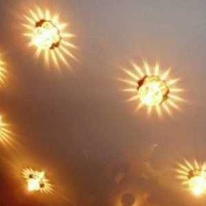 Снимка и видове осветителни тела за опънати тавани