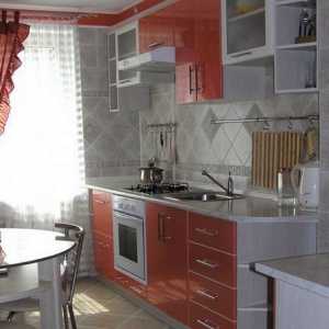 Кухня в червен цвят - снимка на интериорния дизайн
