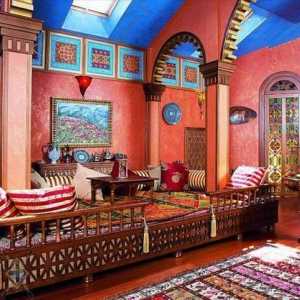 Марокански стил във вътрешността на кухнята, хола, спалните идеи за снимки