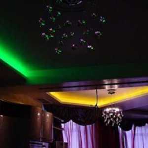 Типове осветление на тавана от неонови цветове и препоръки от дизайнери