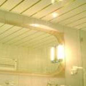 Окачени тавани за банята - модулни, стелажи, баня с минерални плочи + баня