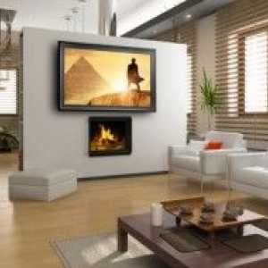 Телевизор във вътрешността на хола снимка и опции за дизайн, камина и телевизор във вътрешността на…
