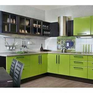 Зелен цвят във вътрешността на кухнята - най-положителния цвят в интериора
