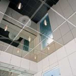Огледален таван в банята - висулка, напрежение, алуминий, стъклена баня плюс